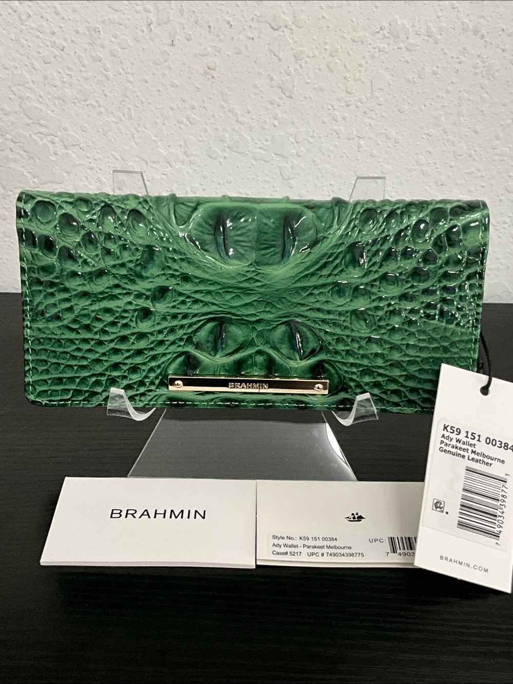 Brahmin Ady PARAKEET MELBOURNE Genuine Leather Slim Wallet NWT